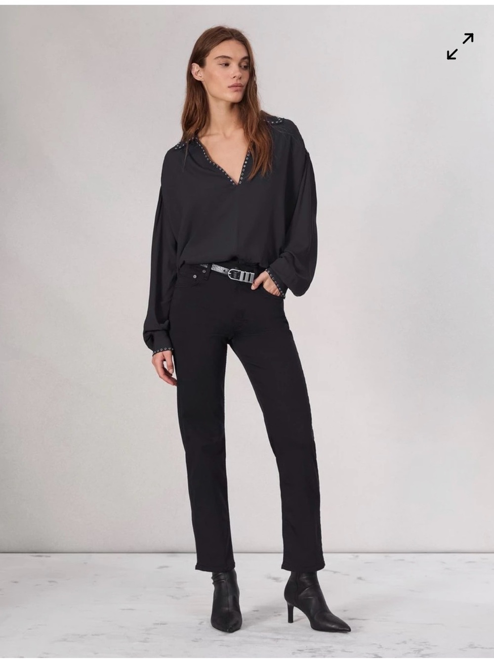 Rag & Bone Harlow Black Straight-Leg Jeans Women’s Size 31 (12)